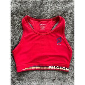 Peloton High Neck Red Team USA Sports Bra Sz M